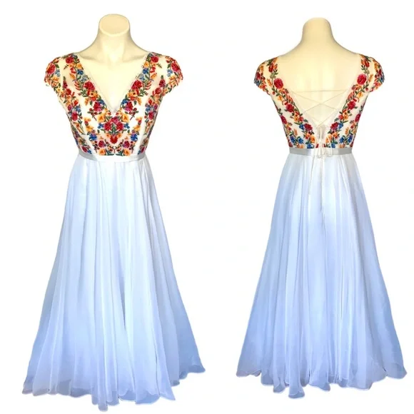 Sherri Hill 51112 Prom Dress Lace Up Back Embroidered